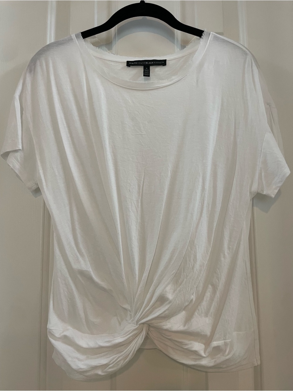 BHWM White Twist-Front Short Sleeve Top